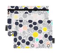 famyily Circle Art - Astuccio grande colorato con anelli con finestra trasparente, grande e robusto, raccoglitore a 3 anelli, per classe, scuola, ufficio, multicolore, 2 pezzi