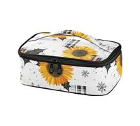famyily Colorato Girasole Buffalo Plaid Fiocchi di Neve Borse Pranzo di Natale per Gli Uomini Borse Cooler Borse Isolate Mens Lunch Boxes Mini Lunchbox Impermeabile