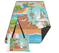 famyily Coperta da campeggio resistente all'acqua escursionismo campeggio tappetino 203 x 152 cm per adulti coperta da concerto drago cinese festival barca