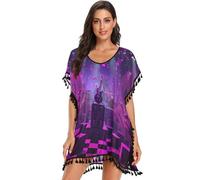 famyily Costume da bagno copricostume da donna sciolto camicie da spiaggia per donne abbigliamento da spiaggia abbigliamento da festa S-L viola musica palcoscenico carnevale, Viola Musica Palcoscenico