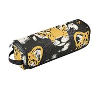famyily Custodia da viaggio 2 in 1 con cuscinetto resistente al calore, custodia da viaggio a doppio strato per ferri da stiro, piastre e arricciacapelli, leopardato giallo scuro