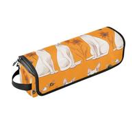 famyily Custodia da viaggio 2 in 1 per ferro arricciacapelli e tappetino resistente al calore, custodia da viaggio per ferri da stiro e accessori per la cura dei capelli, Energetic Sphynx Cats Orange