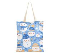 famyily Delicato Cartoon Snowman Sky Blue Canvas Tote Bags Bulk con manici Tote Bags Bulk Canvas Borse per la spesa per la spesa per le donne Lavoro Bolsa de lona