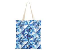 famyily Falso Lusso Blu Trasparente Cristallo Print1 Media Tela Tote con manici Donne Tote Bag Panno Shopping Bags per Collaboratore Bolsa de lona