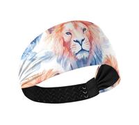famyily Fasce per capelli extra larghe da donna con piume di leone ad acquerello, antiscivolo, elastiche, per pallavolo, allenamenti, escursionismo, sport atletici colorati Duchshund Dog Stars