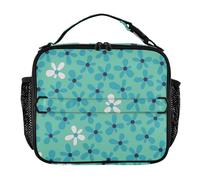famyily Fiori Teal Colore Mens Lunch Bag Doppia Cerniera Uomo Lunch Box Mantiene il Cibo Caldo Pasto Contenitori per Ufficio di Lavoro