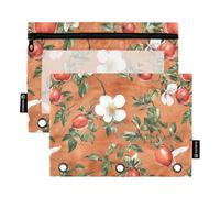 famyily Fresh Rose - Astuccio in tessuto con frutta alla moda per cartelle 3 anelli con 3 fori per studenti, casa, viaggi, biglietti