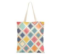 famyily Geometrico Colorato Plaids Tote bag per le donne borse di tela di tutti i giorni con manici Delle Donne Tote Bag A Buon Mercato Tote Bag per Le Donne Lavoro Bolsa de lona