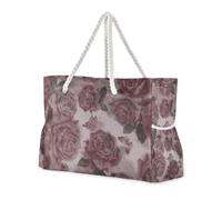 Famyily - Grandi borse da spiaggia con tasche laterali da donna, colore viola profondo con portabicchieri sul lato