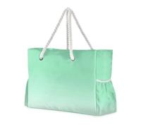 Famyily Green Gradient Borsa da spiaggia portatile con tasche laterali, borsa da viaggio con portabicchieri laterali