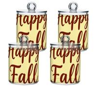 famyily Happy Fall - Contenitori in plastica trasparente con coperchio, ideali per ufficio, per riporre il filo interdentale, per tamponi di cotone, tamponi di cotone, filo interdentale, graffette