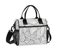 famyily Happy Valentine's Day Borsa per il pranzo nera per il lavoro Borsa per il pranzo con tracolla Scatole per il pranzo per donne Lavoro femminile