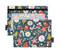 famyily Holiday Merry Christmas Cookies 3 anelli astuccio con finestra trasparente cerniera astuccio con cerniera occhielli rinforzati a tre anelli raccoglitore per riporre studenti scolastici