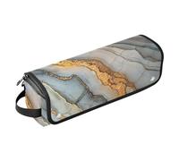 famyily Hot Hair Tools - Borsa da viaggio con cuscinetto resistente al calore, a doppio strato, per ferri da stiro, piastre e arricciacapelli, colore: grigio marmo beige