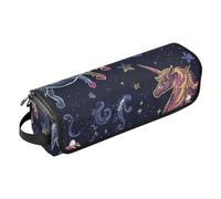 famyily Hot Hair Tools - Borsa da viaggio con tappetino resistente al calore, a doppio strato, custodia da viaggio per piastre, piastre, ferro arricciacapelli, unicorni stellati blu e rosa