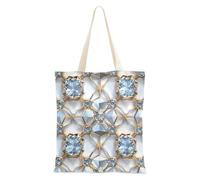 famyily Lusso Fiocco di Neve Esagono Cristallo Stampa Bulk Canvas Tote Bags con manici Estetica Tote Bag Casual Shopping Book Bag per Shopping Bolsa de lona