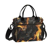 famyily Lussuoso portapranzo da uomo con texture in marmo nero oro borsa termica da donna con tracolla grandi borse per il pranzo per donne insegnanti viaggi