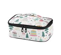 famyily Merry Christmas Tree and Gift Cartoon Lunch Bags per adulti Piccola borsa riutilizzabile Tote Bag isolata Lunch Box per gli uomini Borsa termica per il pranzo Picnic