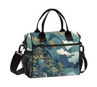 Famyily Pavilions and Mountains and Rivers - Borsa termica con porta bottiglie, borsa termica con tracolla, borsa per il pranzo per donne, adolescenti, palestra