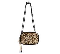 famyily Piccola borsa a tracolla da uomo pratica con scomparti per carte di credito borse Walk the dog - Bordeaux Leopard Print, Stampa leopardata selvatica marrone