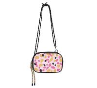 famyily Piccola borsa a tracolla da uomo pratica con scomparti per carte di credito borse Walk the dog - Bordeaux Leopard Print, Blocchi colorati di pesca