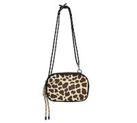 famyily Piccola borsa a tracolla da uomo pratica con scomparti per carte di credito borse Walk the dog - Bordeaux Leopard Print, Marrone leopardo