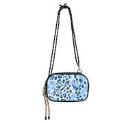 famyily Piccola borsa a tracolla da uomo pratica con scomparti per carte di credito borse Walk the dog - Bordeaux Leopard Print, Stampa leopardata estiva blu