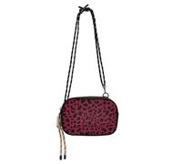 famyily Piccola borsa a tracolla da uomo pratica con scomparti per carte di credito borse Walk the dog - Bordeaux Leopard Print, Stampa leopardata bordeaux