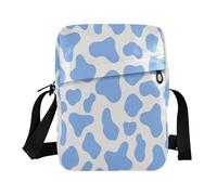 famyily Piccola borsa messenger per gli uomini borsa a tracolla Borse da donna Cinghia regolabile per sport all'aria aperta sport all'aria aperta - Stampa mucca blu pastello