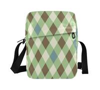 famyily Piccola borsa messenger per le donne Piccola borsa a tracolla per le donne borsa borsa tracolla regolabile per casual casual - plaid verde giallo bianco blu