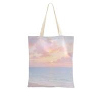 famyily Pink Sunset by The Seaside Borsa di Tela Tote con manici Donne Tote Bag Canvas Totes Per Le Donne per Collaboratore Bolsa de lona