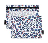 Famyily - Raccoglitore ad anelli con design in pelle di leopardo e finestra trasparente morbida, finestra trasparente e occhielli, 3 anelli per organizzare la scuola, ufficio, multicolore, 2