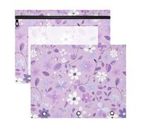 famyily Raccoglitore astuccio adorabile cartella di file in plastica per A4 carta lettera 2 pack studenti casa colorato viola floreale chic
