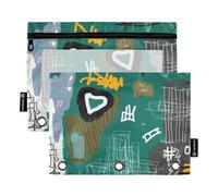 famyily Raccoglitore per graffiti colorato Art Trend con finestra trasparente con cerniera astuccio in colori assortiti astuccio 3 anelli per riporre studenti scolastici forniture per insegnanti