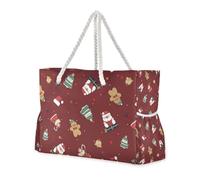 famyily Red Merry Christmas Party Borsa portatile per le donne Lavoro con tasche laterali Borse e Totes Top Beach Bag, Pool Bag, Work Bag, Shopping Bag