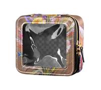 famyily Rose Gladiolus Brown Clear Travel Makeup Bag Toiletry Bag Portable Make Up Organizer per viaggio, Rosa Gladiolo Marrone, 1 size