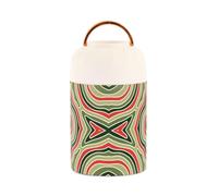 famyily Rosso e Verde Modello di Natale In Acciaio Inox Sottovuoto Isolato Bambini Contenitori Pranzo con Cucchiaio per Pranzo Farina D'avena 17 Oz