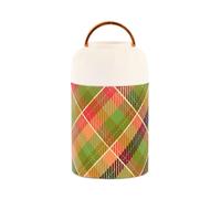 famyily Rosso e Verde Modello di Natale In Acciaio Inox Vacuum Isolato Contenitore Pranzo con Cucchiaio per il Pranzo Gelato 17 Oz