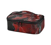 famyily Rosso Nero Marmo Irregolare Isolato Lunch Bag Viaggio Cooler Bag per Airplane Lunchbox per A tenuta stagna bolso de almuerzo para Mujer