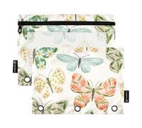 famyily Sacchetti per raccoglitori con cerniera con motivo vintage rosso e blu con finestra trasparente con cerniera, in colori assortiti, raccoglitore a tre anelli, per riporre forniture scolastiche