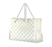 Famyily - Scacchiera sfumata, resistente alla sabbia, borsa da lavoro per esterni, borsa da spiaggia, borsa da lavoro, borsa della spesa