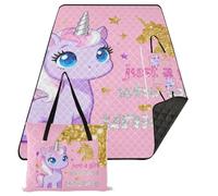 famyily Set di cestini da picnic resistenti all'acqua per feste da campeggio, 203 x 152 cm, per attività all'aperto, oggetti da picnic, solo una ragazza che ama gli unicorni