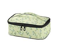 famyily Sfondo verde chiaro con piccoli fiori blu su di esso Borse per il pranzo per bambini Refrigeratori Pranzo Uomo Lunch Box Termico Lunch Box Scuola