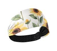 famyily Sunny Sunflowers Giallo Bianco Traspirante Fascia Organizer Elastico Ampia Fascia per Capelli da Donna per Basket Trekking Tennis Tennis Colorato Duchshund Cane Stelle
