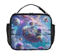 famyily Surrealismo Giornata dei bambini in Universo Lunch Box Bag Water Resistant Boy Lunch Box Tracolla Regolabile Contenitori Pasto per Spiaggia Viaggio