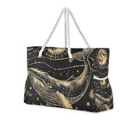 famyily Surrealismo Sea Of Whales Sandproof Grandi Borse Tote con tasche laterali Borsa da viaggio Buona per Viaggi Piscina Nuoto Spiaggia Vacanze Necessità