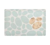famyily Tappetino antipolvere a pois blu dorati, 81,3 x 50,8 cm, in gomma antiscivolo, tappetino per ingresso, assorbente e morbido, per porta anteriore e posteriore e ingresso
