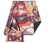 famyily Tappetino da spiaggia resistente alla sabbia, per escursionismo, spiaggia, picnic, 203 x 152 cm, per oggetti da picnic a terra, anime giapponese ragazza bellezza