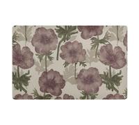 Famyily - Tappetino in gomma antiscivolo per porta da pavimento da 32 x 20 pollici, motivo fiori viola, extra all'aperto, per vacanze, ingresso decorativo, veranda all'aperto