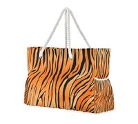 Famyily Tigers Skin - Borsa da donna resistente con tasche laterali e borse da spiaggia, borsa da lavoro, borsa per la spesa